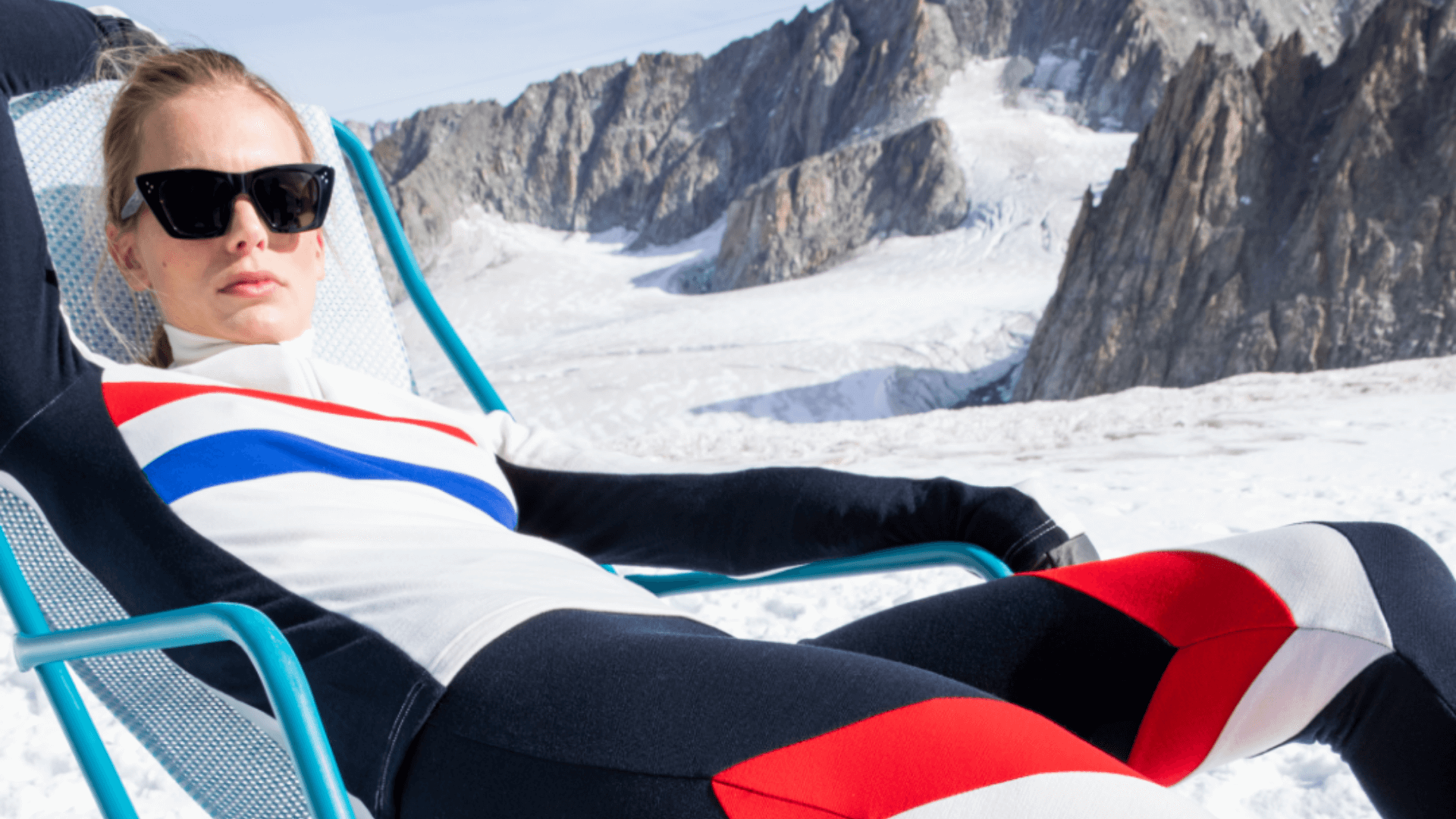 Woman soaking in the sun in the mountains