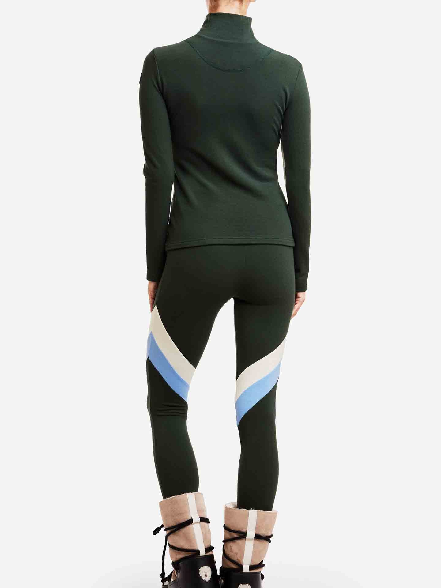 Voss Colblock Leggings Women Olive Green