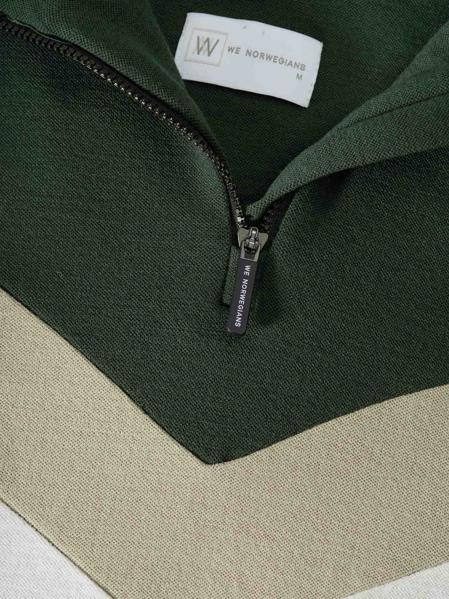 Voss Colblock Zip Up Men Olive Green