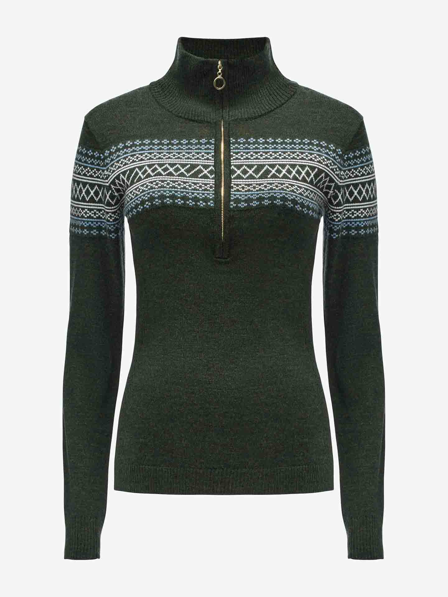 Signature Zip Up Women Olive Green