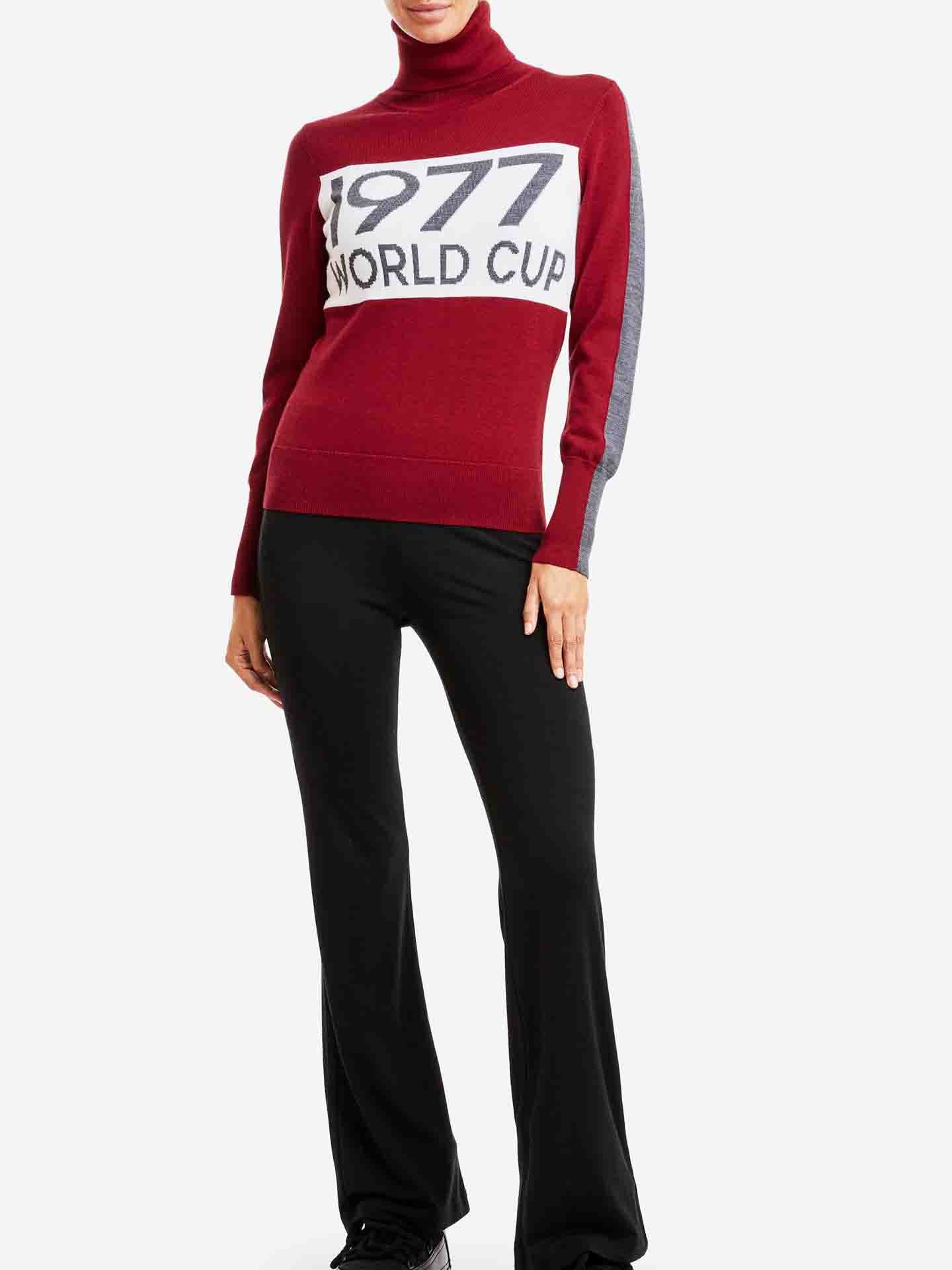 1977 World Cup Sweater Women Burgundy