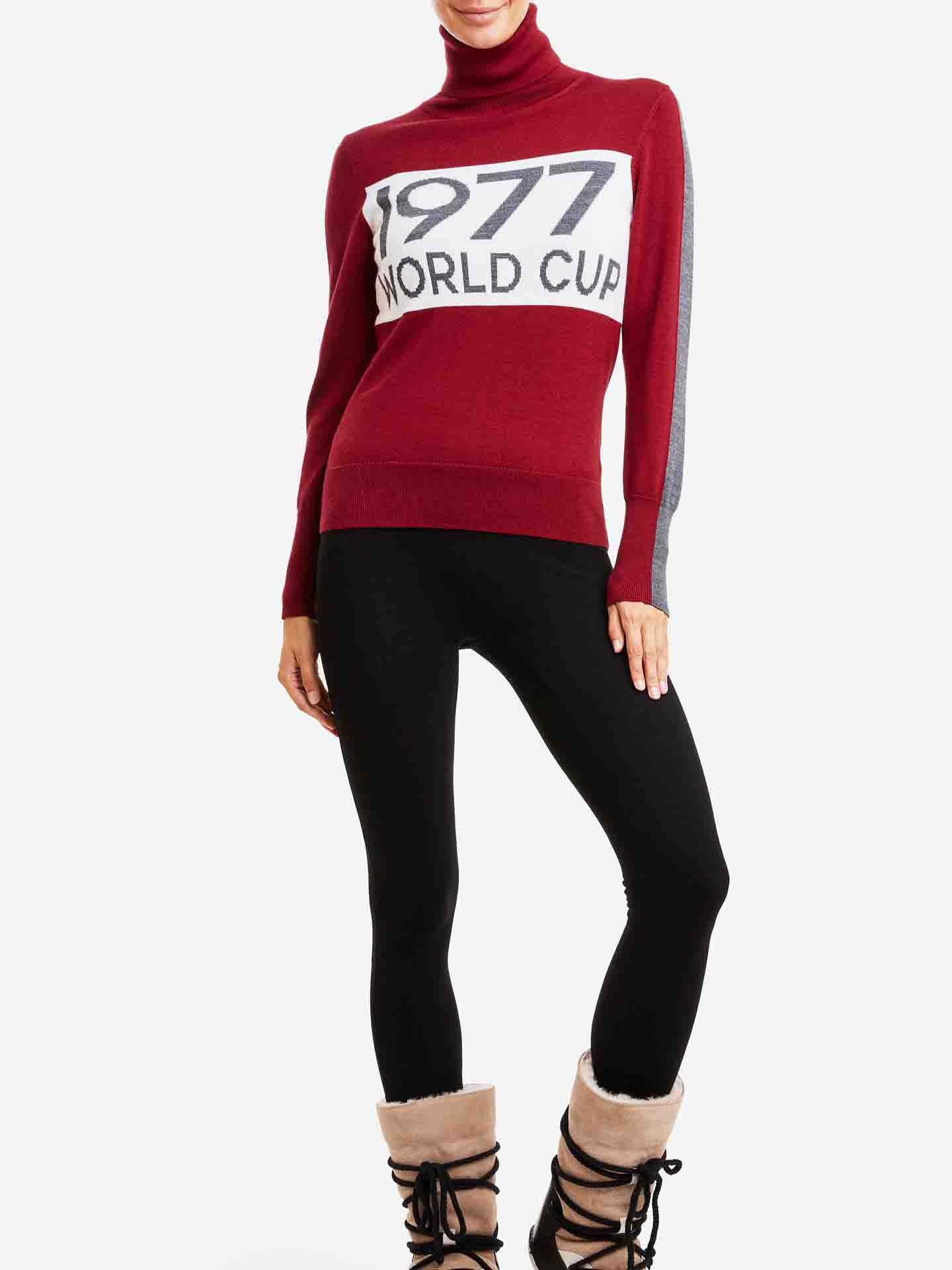 1977 World Cup Sweater Women Burgundy
