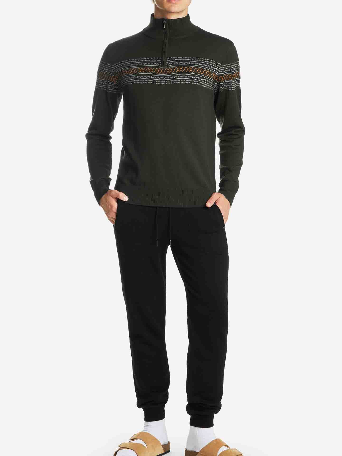 Signature Zip Up Men Olive Green