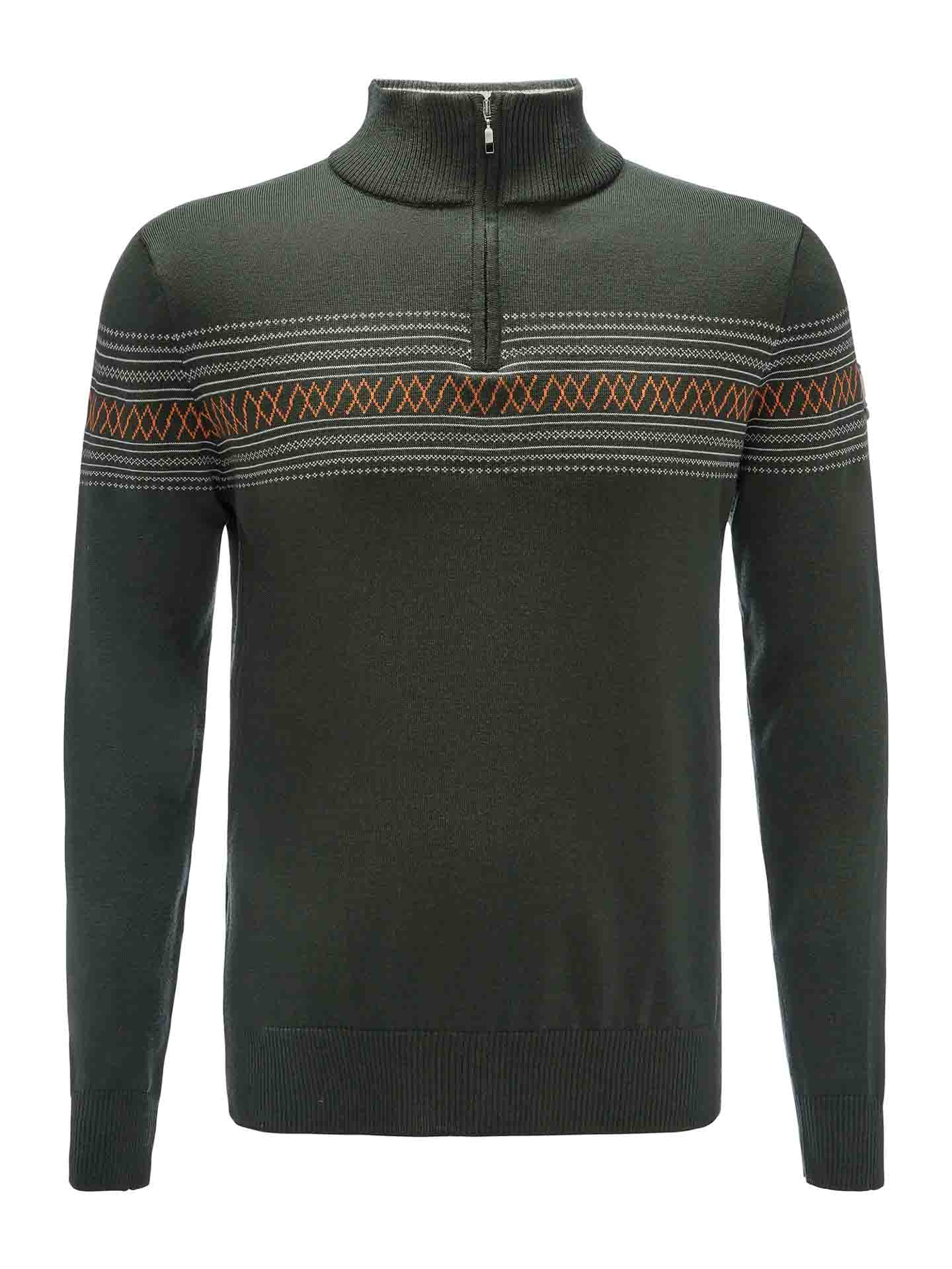 Signature Zip Up Men Olive Green