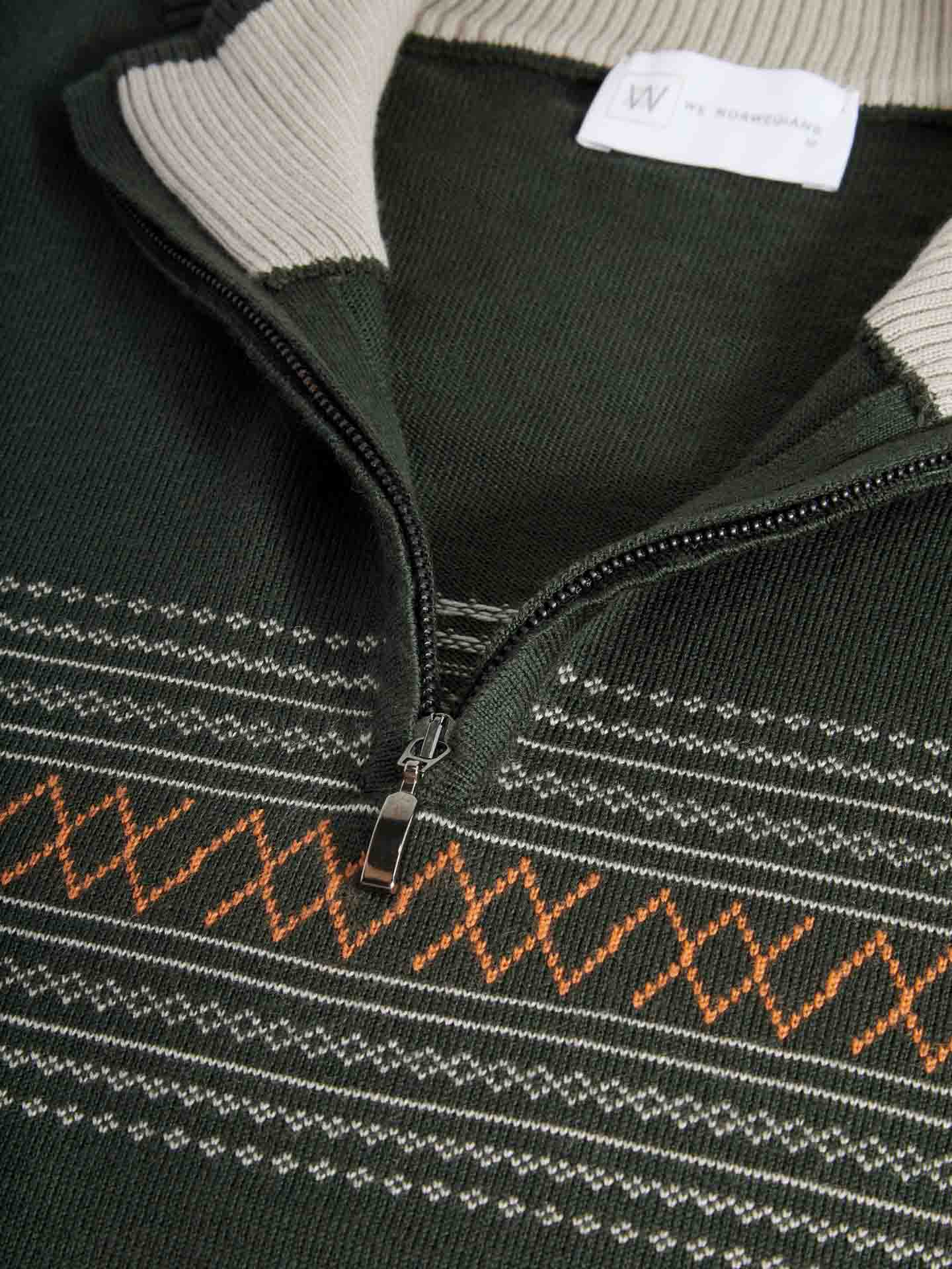 Signature Zip Up Men Olive Green
