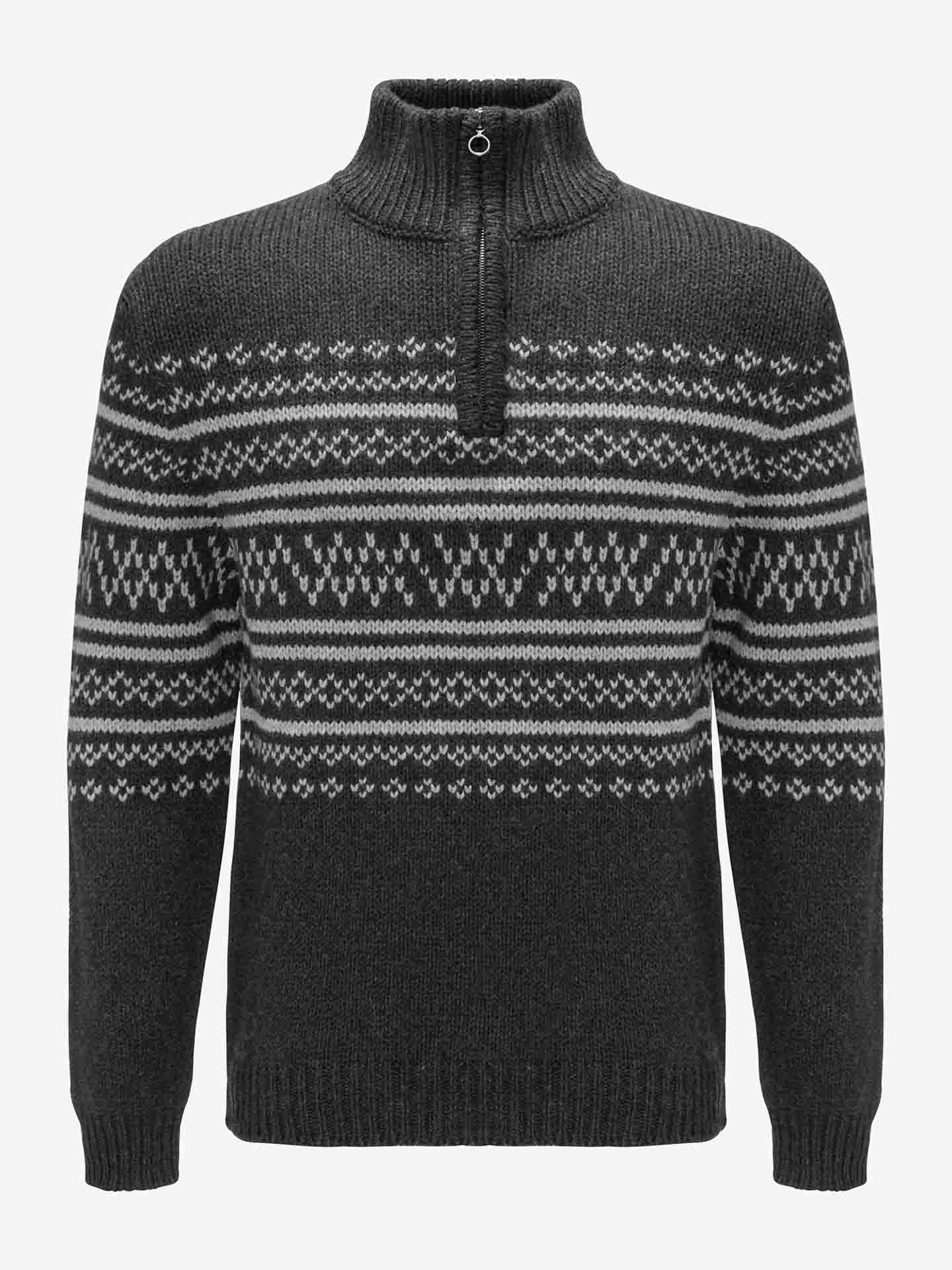 Setesdal Zip Up Sweater Men Charcoal