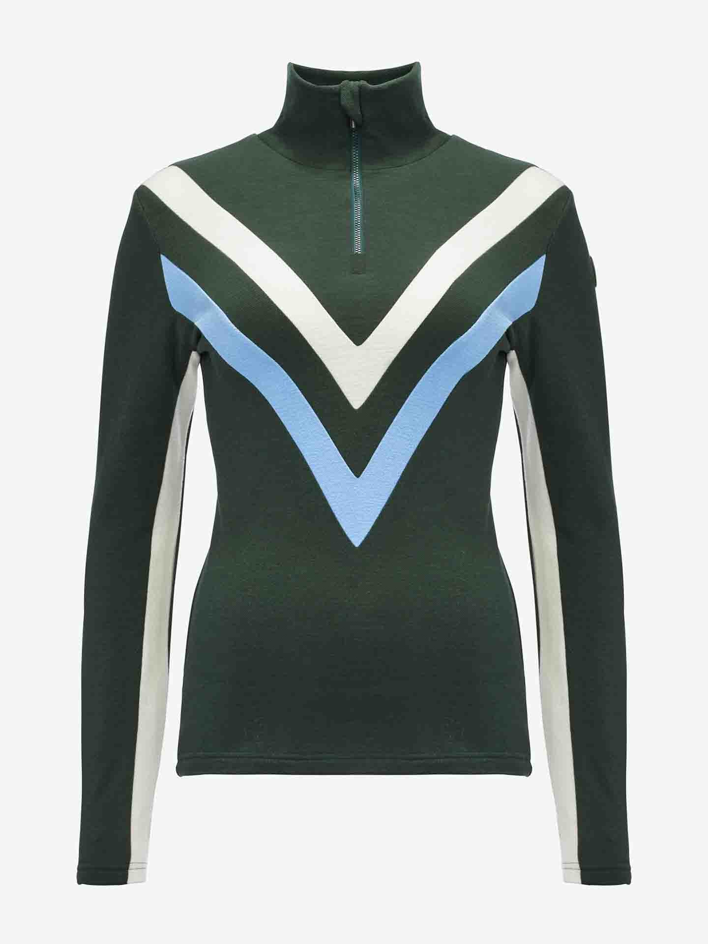 Voss Chevron Zip Up Women Olive Green