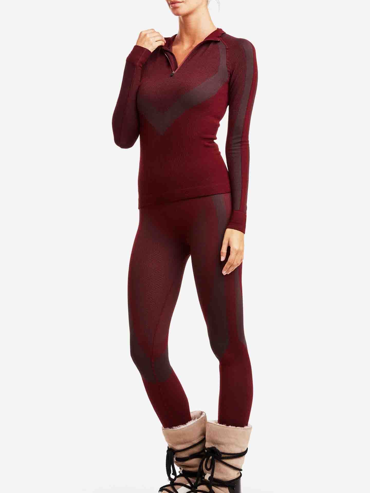Racer Zip Up Women Burgundy