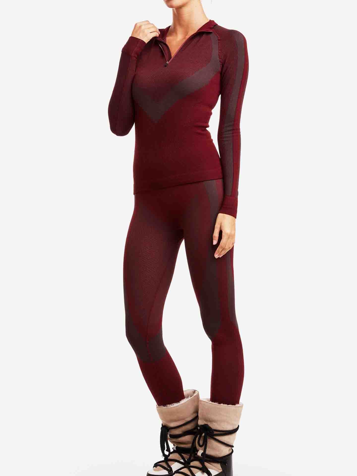 Racer Leggings Women Burgundy