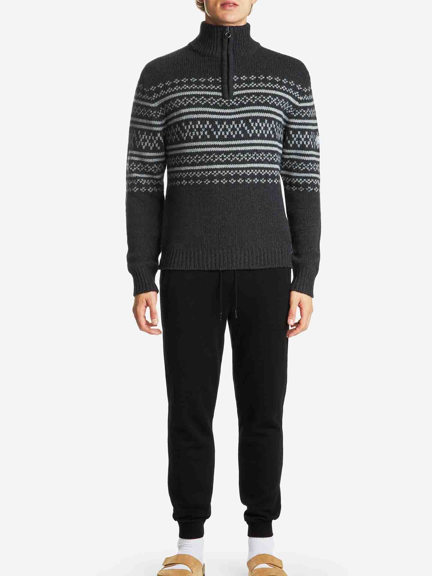 Setesdal Zip Up Sweater Men Charcoal
