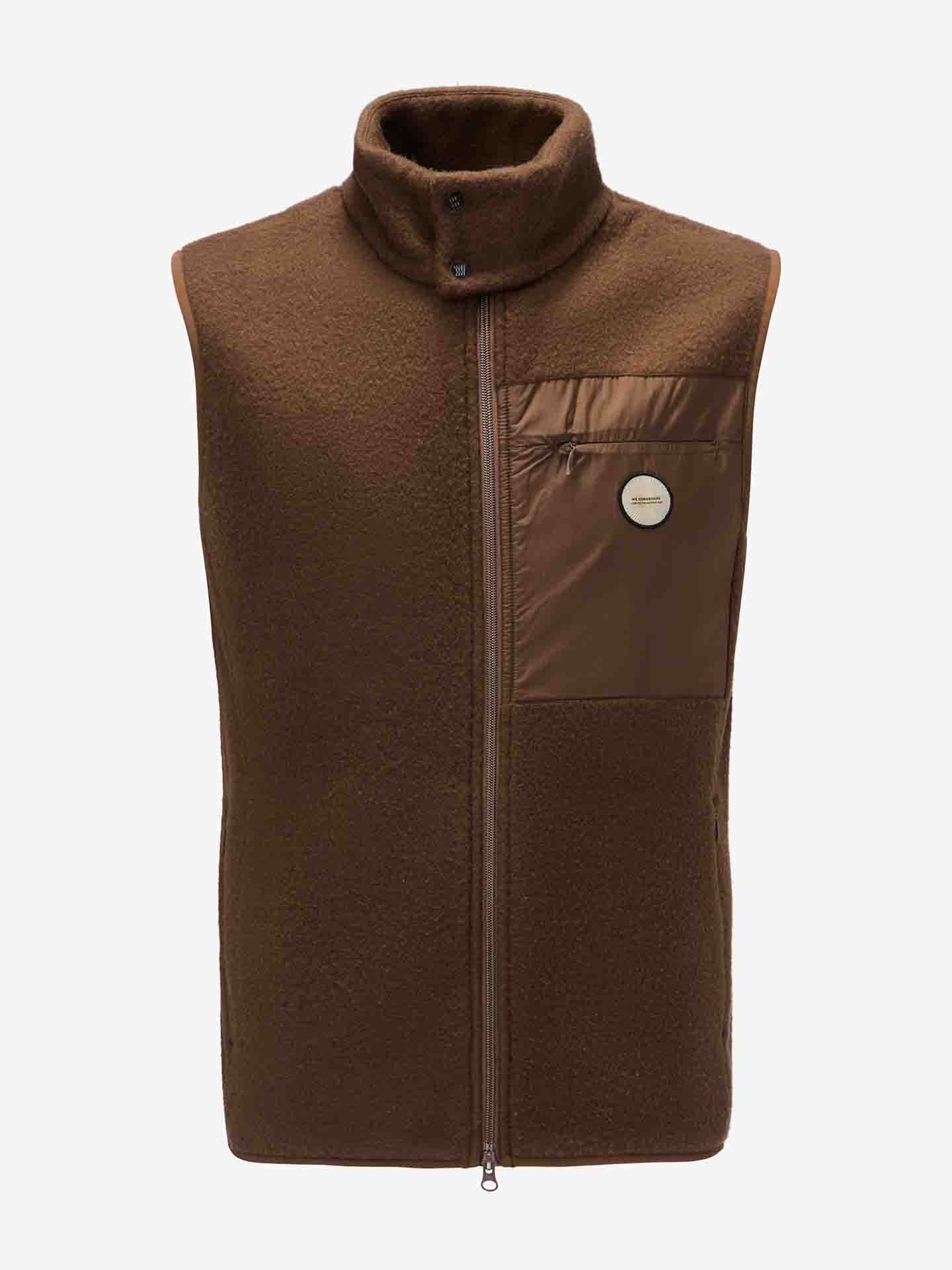 Fonna Wool Fleece Vest Men Brown
