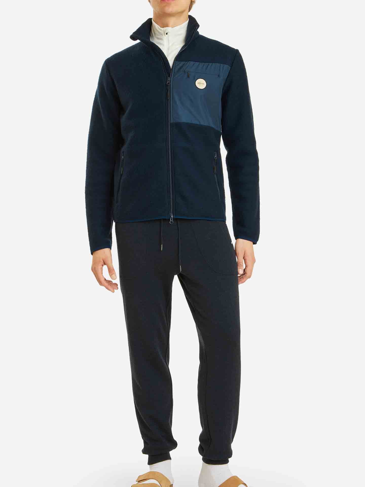 Fonna Wool Fleece Jacket Men Navy Blue