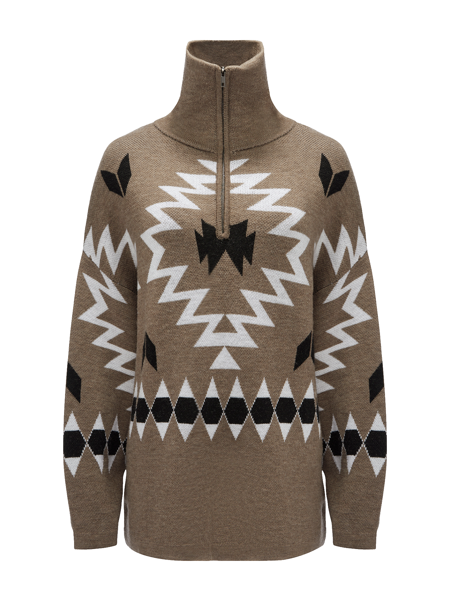 Háldi Zip Up Sweater Women Brown