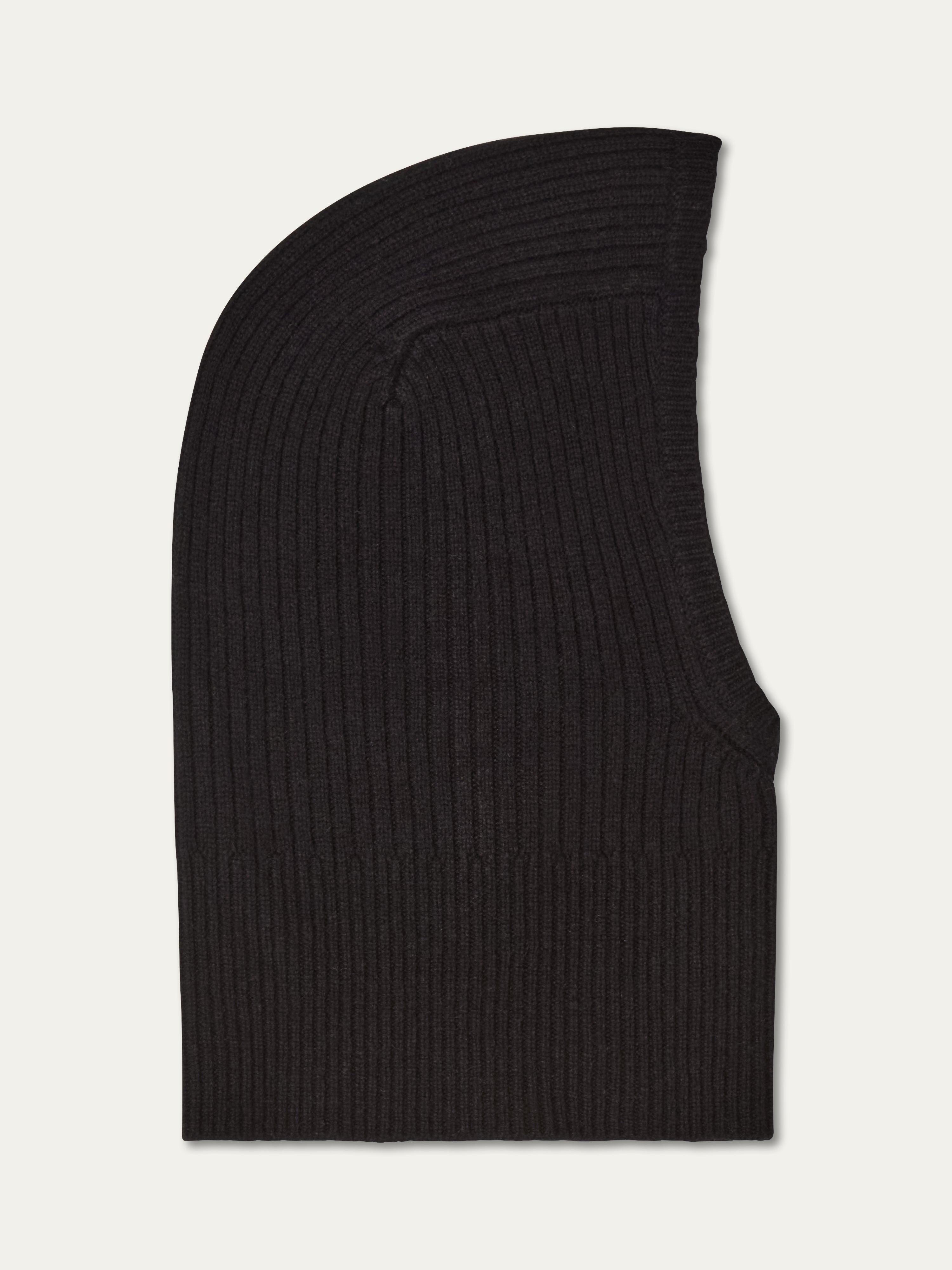We Norwegians | FW25 | Dal Balaclava | Black | Ribbed knit balaclava on an off-white background