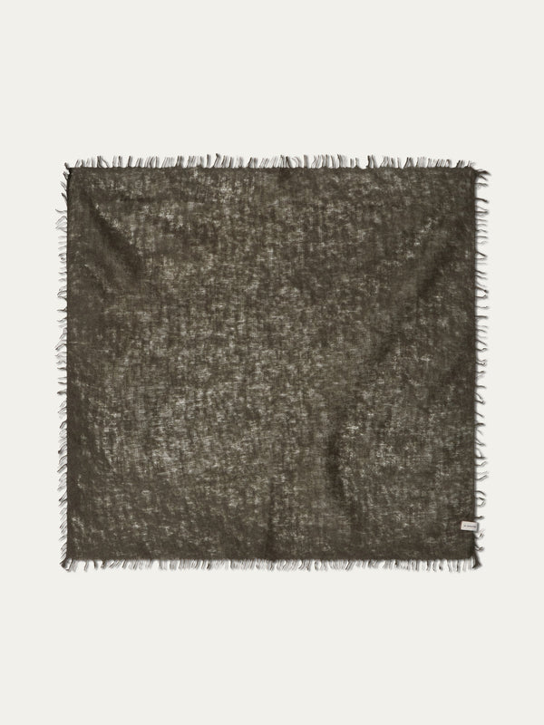 Monogram Cashmere Scarf – Dark Green