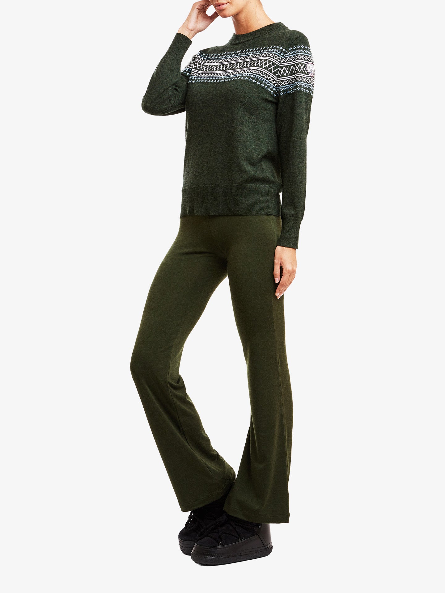 Hygge Flared Pant Women Olive Green